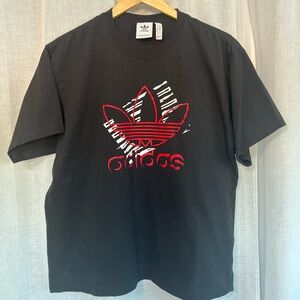 Adidas Black Tee with Red Graphic